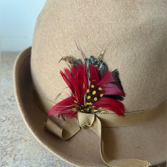 Vintage Matte Fashions Paris-Rome-London Feathered Felt Fedora 22 - Picture 4 of 7